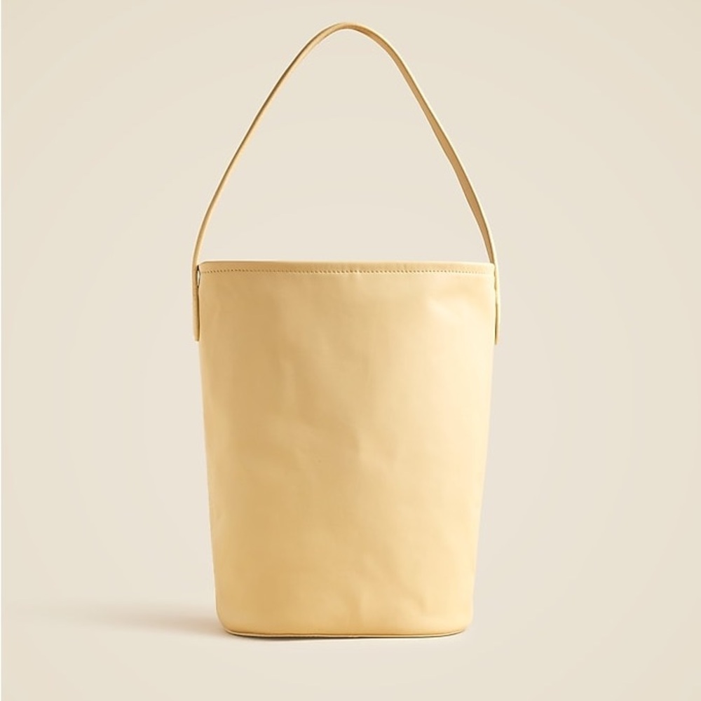 👜 J.Crew Berkeley Bucket Bag Carryall Tote Leather Suede Sunflower Sands Yellow👜